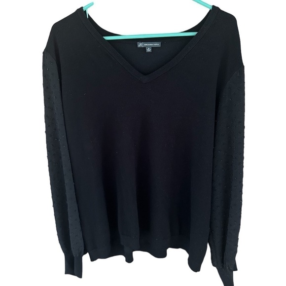 Adrianna Papell Tops - Adrianna Papell Black Lace Sweatshirt Women's Size 2X
